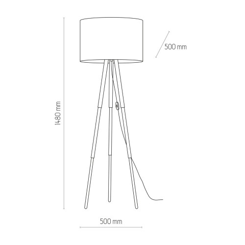 TK LIGHTING TOKYO LAMPA podłogowa 1-PUNKTOWA tuba sosna biały 5287 E27 1X15W