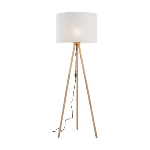 TK LIGHTING TOKYO LAMPA podłogowa 1-PUNKTOWA tuba sosna len 5284 E27 1X15W