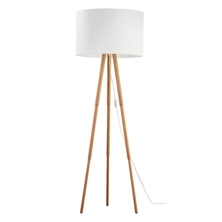 TK LIGHTING TOKYO LAMPA podłogowa 1-PUNKTOWA tuba sosna len 5284 E27 1X15W