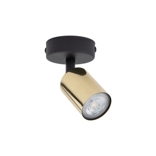 Reflektor nowoczesny elegancki metalowy tuba złoty czarny TK Lighting Top 6088 1x10W GU10