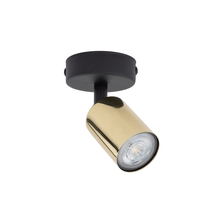 Reflektor nowoczesny elegancki metalowy tuba złoty czarny TK Lighting Top 6088 1x10W GU10