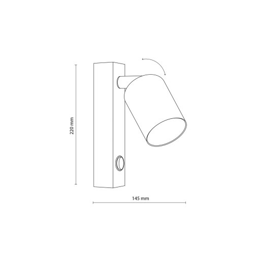 Kinkiet nowoczesny elegancki metalowy tuba z włącznikiem złoty czarny TK Lighting Top 6087 1x10W GU10
