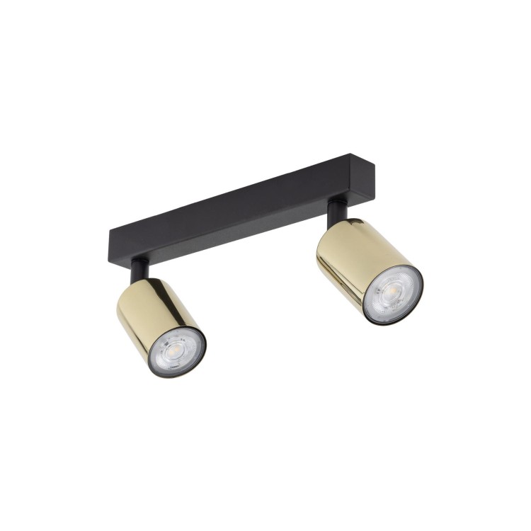 Plafon nowoczesny elegancki reflektory metalowe tuba złoty czarny TK Lighting Top 5967 2x10W GU10