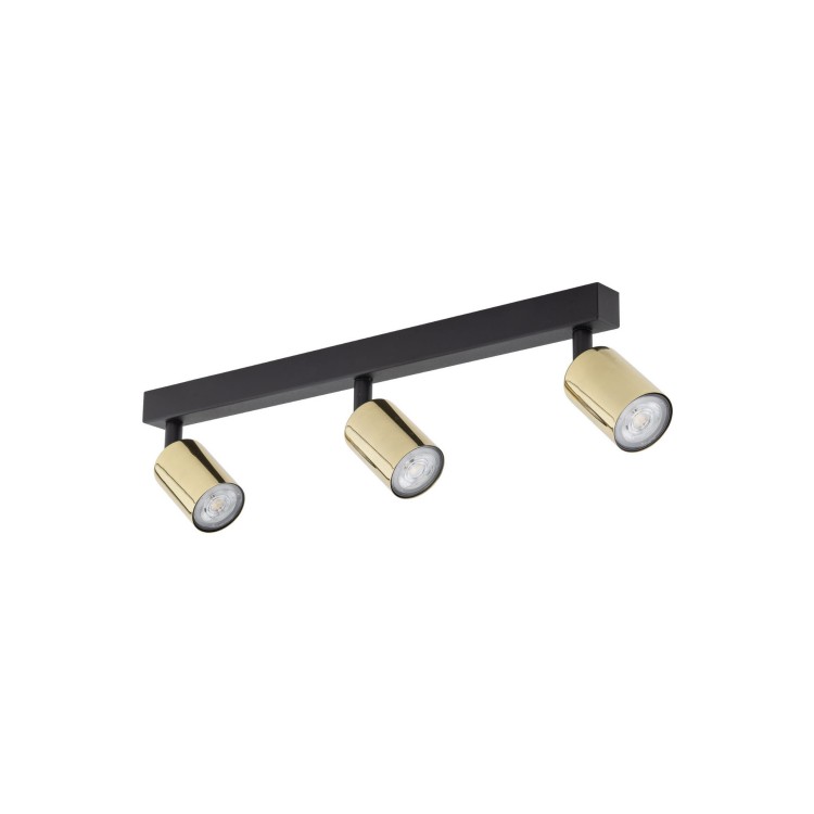 Plafon nowoczesny elegancki reflektory metalowe tuba złoty czarny TK Lighting Top 5968 3x10W GU10