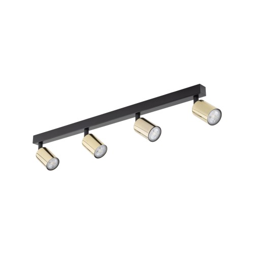 Plafon nowoczesny elegancki reflektory metalowe tuba złoty czarny TK Lighting Top 5969 4x10W GU10