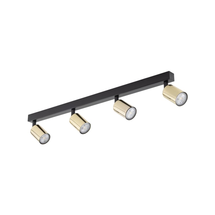 Plafon nowoczesny elegancki reflektory metalowe tuba złoty czarny TK Lighting Top 5969 4x10W GU10