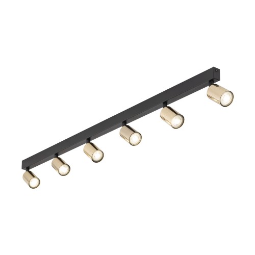 Plafon nowoczesny elegancki reflektory metalowe tuba złoty czarny TK Lighting Top 5970 6x10W GU10