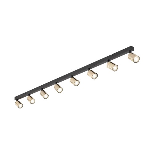 Plafon nowoczesny elegancki reflektory metalowe tuba złoty czarny TK Lighting Top 5997 8x10W GU10