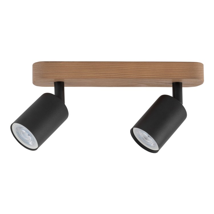 TK Lighting Top wood 3291 plafon lampa sufitowa 2x10W GU10 czarny drewniany