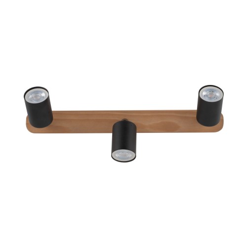 TK Lighting Top wood 3291 plafon lampa sufitowa 2x10W GU10 czarny drewniany