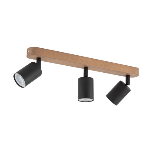 TK Lighting Top 3292 plafon lampa sufitowa spot 3x10W GU10 czarny drewno