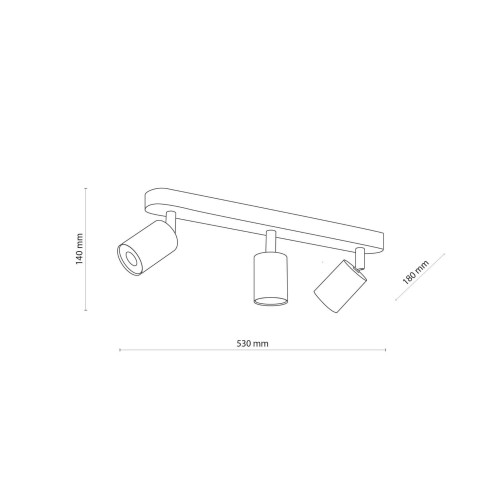 TK Lighting Top 3292 plafon lampa sufitowa spot 3x10W GU10 czarny drewno