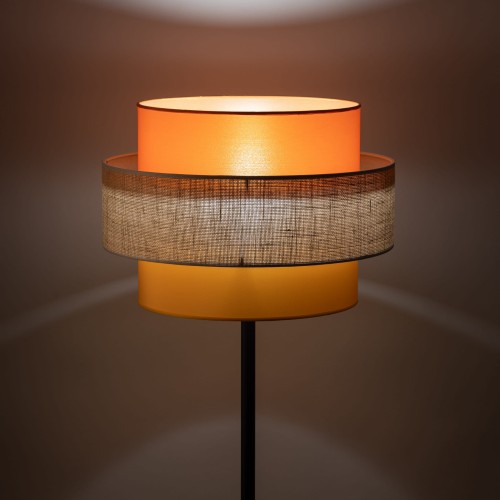 Lampa podłogowa nowoczesna boho skandynawska abażur materiałowy czarna multikolor TK Lighting Trio 6451 1x15W E27