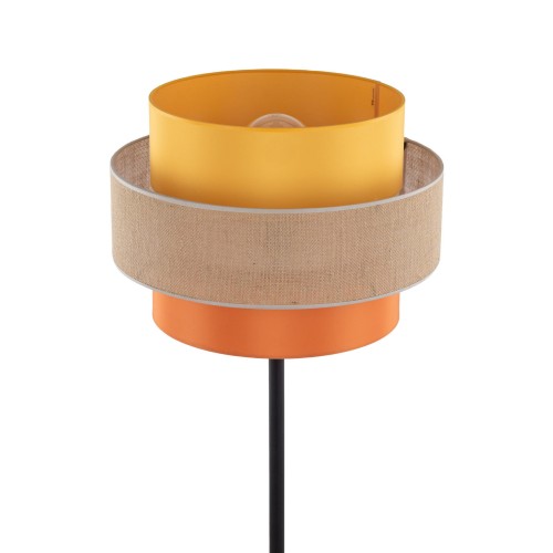 Lampa podłogowa nowoczesna boho skandynawska abażur materiałowy czarna multikolor TK Lighting Trio 6451 1x15W E27