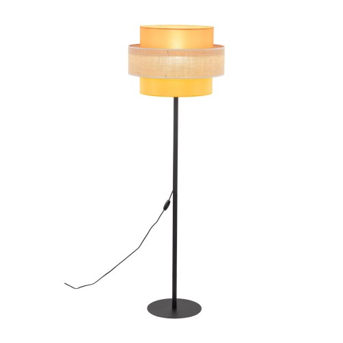 Lampa podłogowa nowoczesna boho skandynawska abażur materiałowy czarna multikolor TK Lighting Trio 6451 1x15W E27