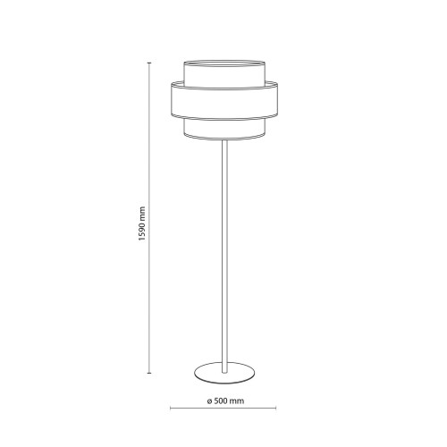 Lampa podłogowa nowoczesna boho skandynawska abażur materiałowy czarna multikolor TK Lighting Trio 6451 1x15W E27