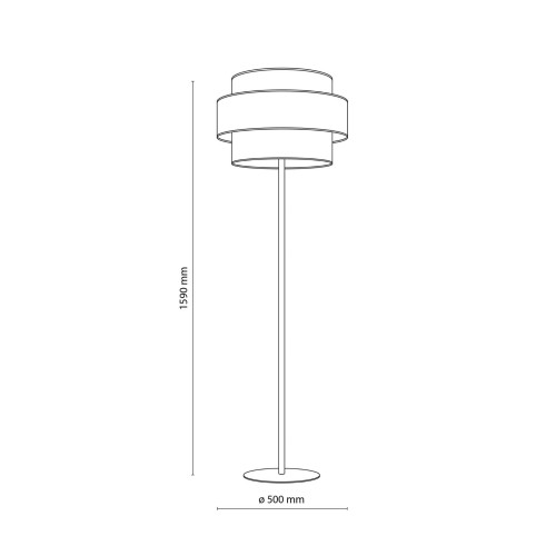Lampa podłogowa nowoczesna boho skandynawska abażur materiałowy czarna multikolor TK Lighting Trio 6452 1x15W E27