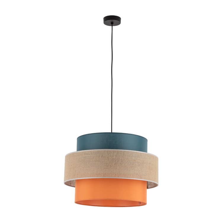 Lampa wisząca nowoczesna boho skandynawska abażur materiałowy czarna multikolor TK Lighting Trio 2758 1x15W E27