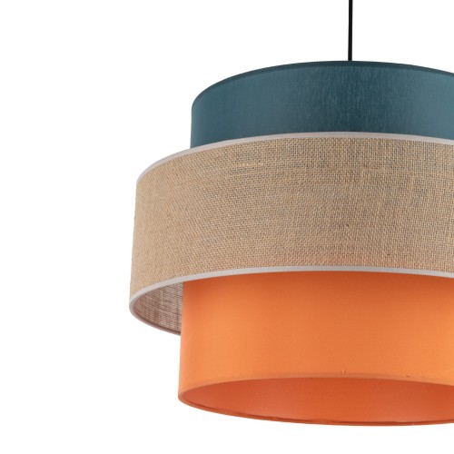 Lampa wisząca nowoczesna boho skandynawska abażur materiałowy czarna multikolor TK Lighting Trio 2758 1x15W E27