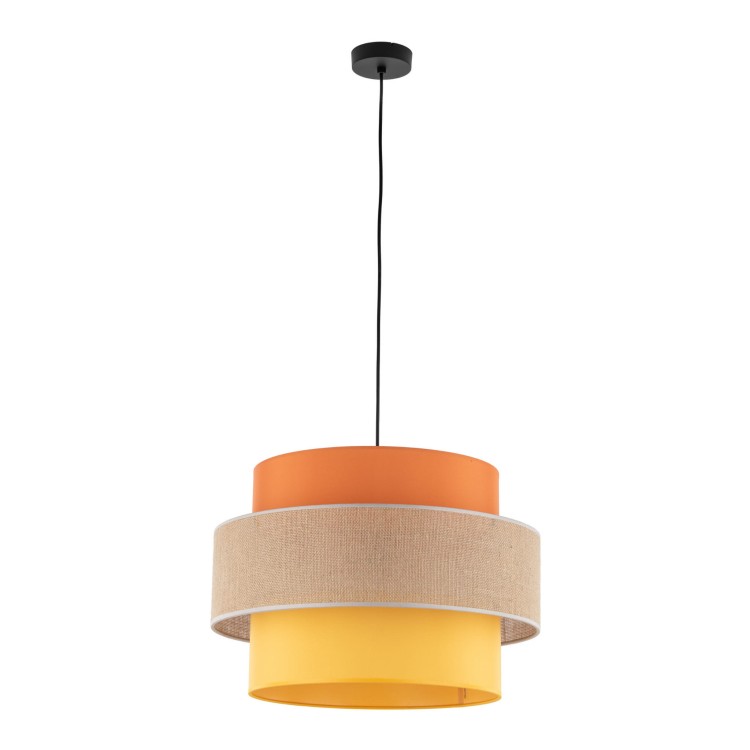 Lampa wisząca nowoczesna boho skandynawska abażur materiałowy czarna multikolor TK Lighting Trio 2783 1x15W E27