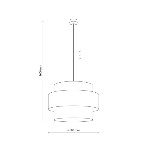 Lampa wisząca nowoczesna boho skandynawska abażur materiałowy czarna multikolor TK Lighting Trio 2783 1x15W E27