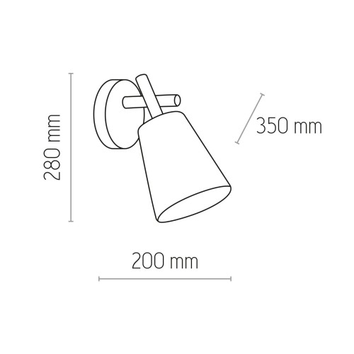 Tk Lighting Vaio 573 kinkiet lampa ścienna 1x15W E27 czarny drewniany
