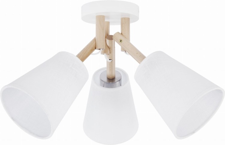 TK Lighting Vaio White 665 plafon lampa sufitowa 3x60W E27 biały drewno