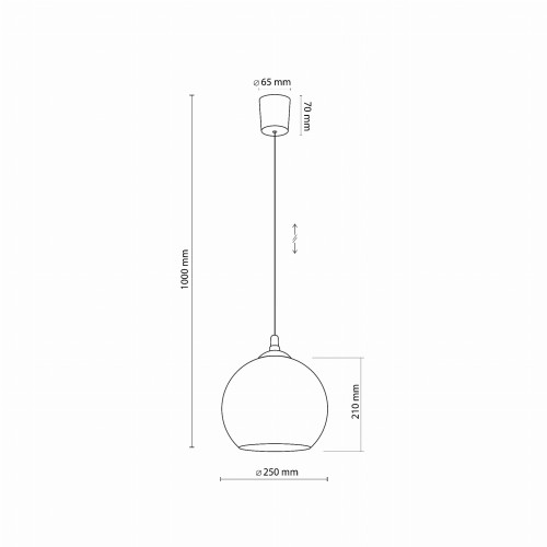 TK Lighting Venezia 5740 lampa wisząca 1x15W E27 czarna grafitowa