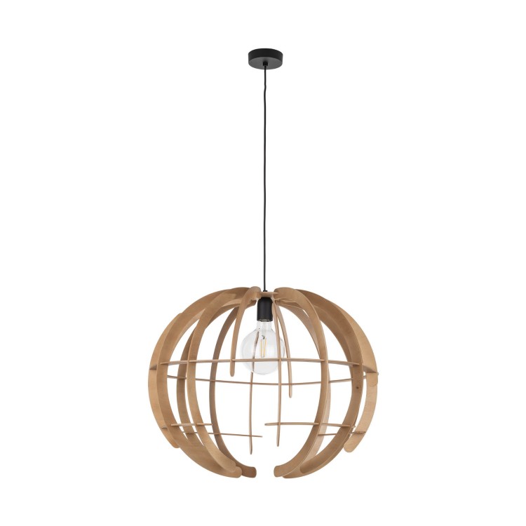 Lampa wisząca nowoczesna boho skandynawska ażurowa drewniana czarna TK Lighting Venus 6888 1x15W E27