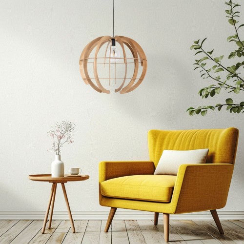 Lampa wisząca nowoczesna boho skandynawska ażurowa drewniana czarna TK Lighting Venus 6888 1x15W E27
