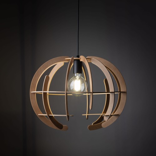 Lampa wisząca nowoczesna boho skandynawska ażurowa drewniana czarna TK Lighting Venus 6886 1x15W E27
