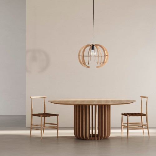 Lampa wisząca nowoczesna boho skandynawska ażurowa drewniana czarna TK Lighting Venus 6886 1x15W E27