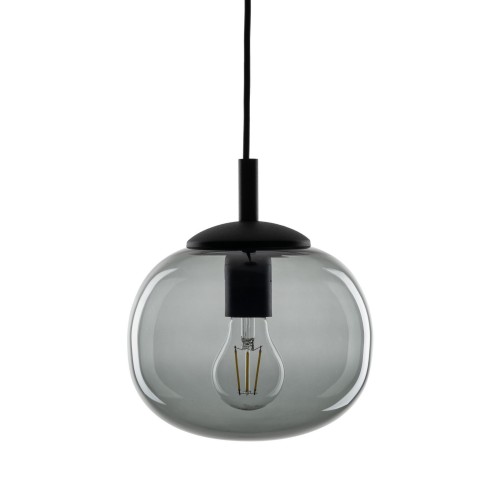 Lampa wisząca nowoczesna klasyczna loft klosz szklany kula dymiony grafitowa czarna TK Lighting Vibe 5825 1x15W E27