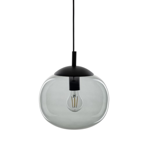 Lampa wisząca nowoczesna klasyczna loft klosz szklany kula dymiony grafitowa czarna TK Lighting Vibe 4972 1x15W E27