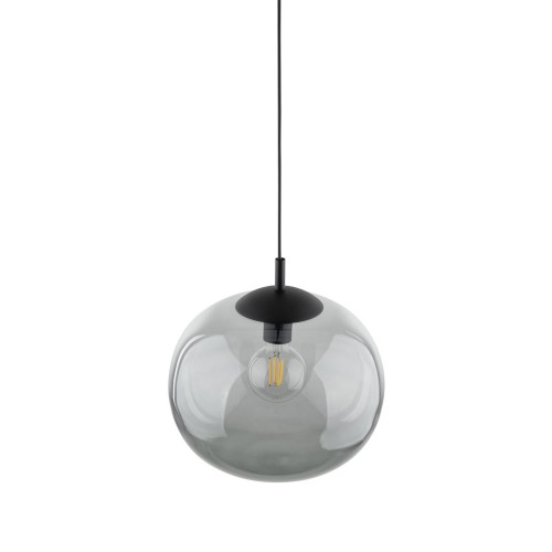 Lampa wisząca nowoczesna klasyczna loft klosz szklany kula dymiony grafitowa czarna TK Lighting Vibe 4972 1x15W E27