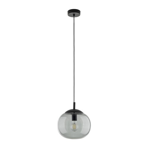 Lampa wisząca nowoczesna klasyczna loft klosz szklany kula dymiony grafitowa czarna TK Lighting Vibe 5827 1x15W E27