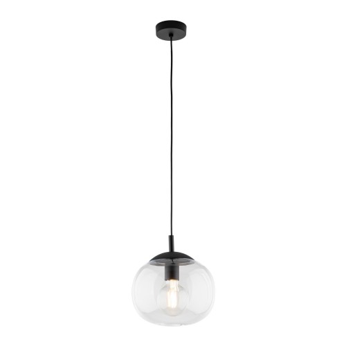 Lampa wisząca nowoczesna klasyczna loft klosz szklany kula transparentna czarna TK Lighting Vibe 4816 1x15W E27