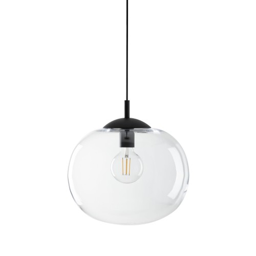 Lampa wisząca nowoczesna klasyczna loft klosz szklany kula transparentna czarna TK Lighting Vibe 4818 1x15W E27