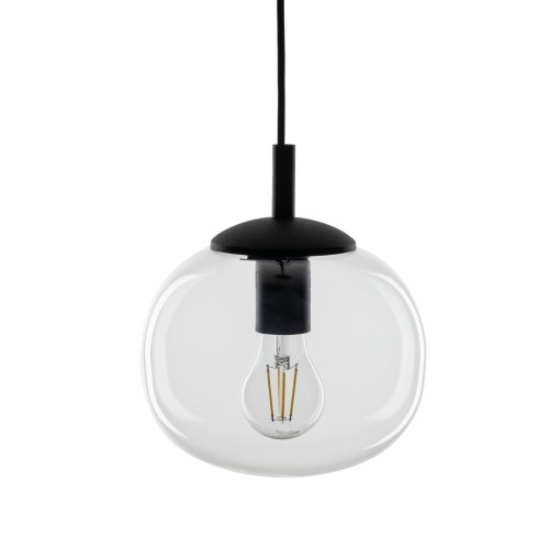 Lampa wisząca nowoczesna klasyczna loft klosz szklany kula transparentna czarna TK Lighting Vibe 5823 1x15W E27