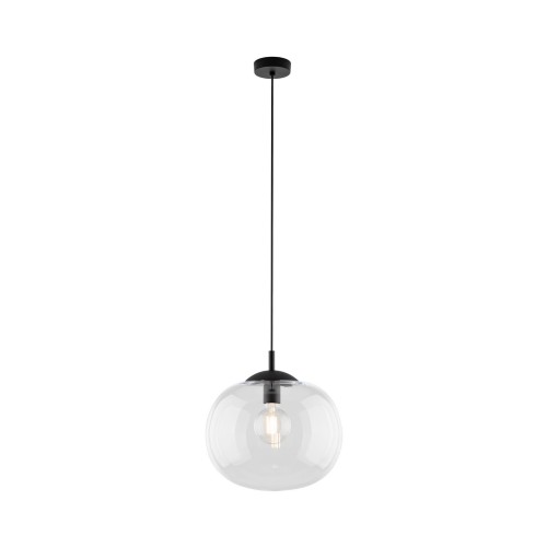 Lampa wisząca nowoczesna klasyczna loft klosz szklany kula transparentna czarna TK Lighting Vibe 4817 1x15W E27