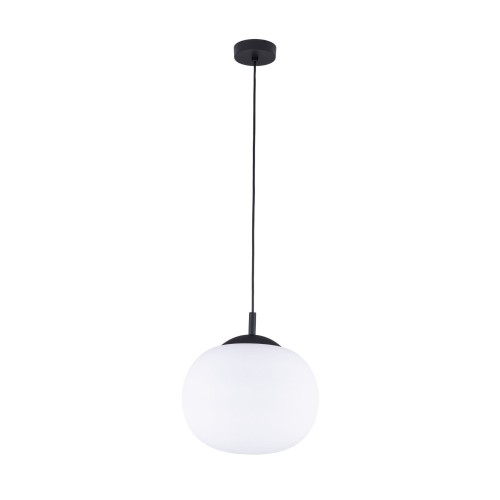 Lampa wisząca nowoczesna klasyczna elegancka loft klosz szklany kula biała czarna TK Lighting Vibe 4789 1x15W E27