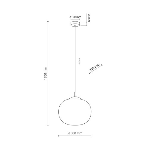 Lampa wisząca nowoczesna klasyczna elegancka loft klosz szklany kula biała czarna TK Lighting Vibe 4804 1x15W E27