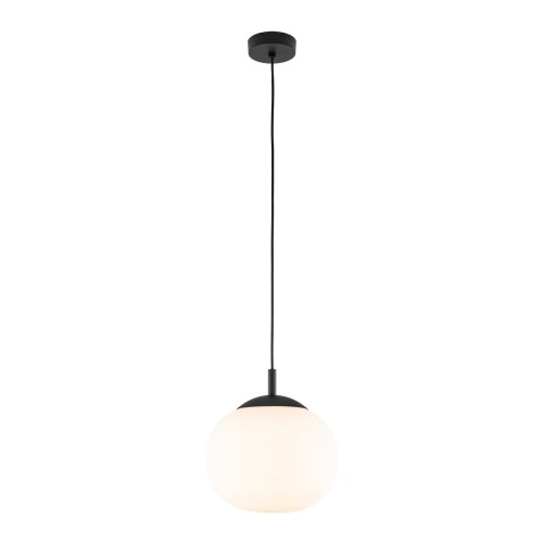 Lampa wisząca nowoczesna klasyczna elegancka loft klosz szklany kula biała czarna TK Lighting Vibe 5824 1x15W E27