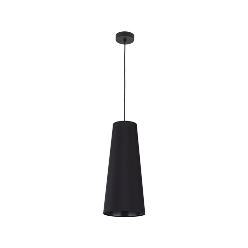 Lampa wisząca nowoczesna loft industrialna abażur materiałowy czarna TK Lighting Zing 10085 1x10W GU10