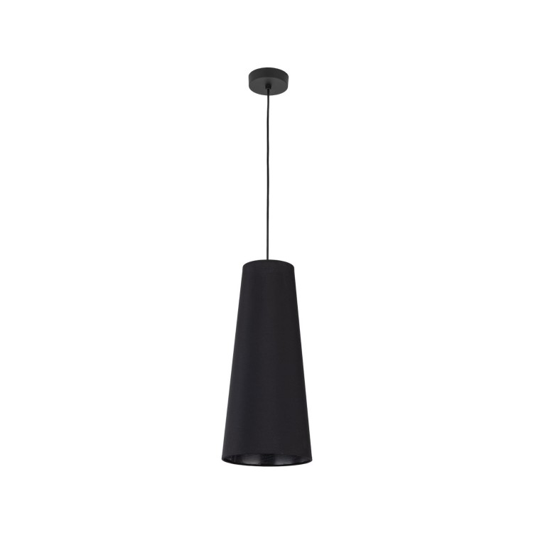 Lampa wisząca nowoczesna loft industrialna abażur materiałowy czarna TK Lighting Zing 10085 1x10W GU10