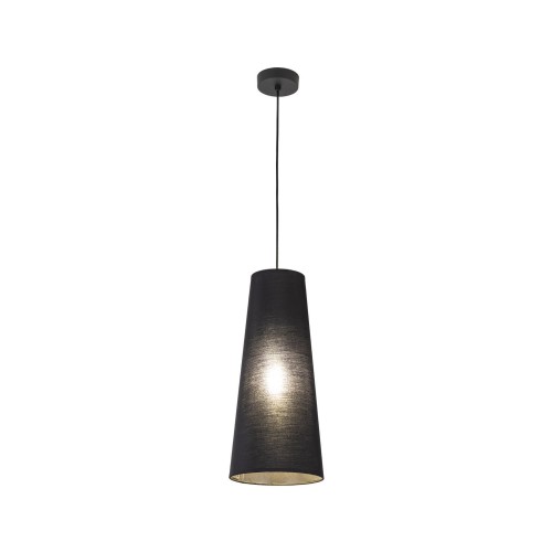 Lampa wisząca nowoczesna loft industrialna abażur materiałowy czarna TK Lighting Zing 10085 1x10W GU10