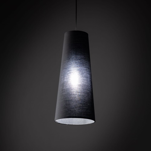 Lampa wisząca nowoczesna loft industrialna abażur materiałowy czarna TK Lighting Zing 10085 1x10W GU10