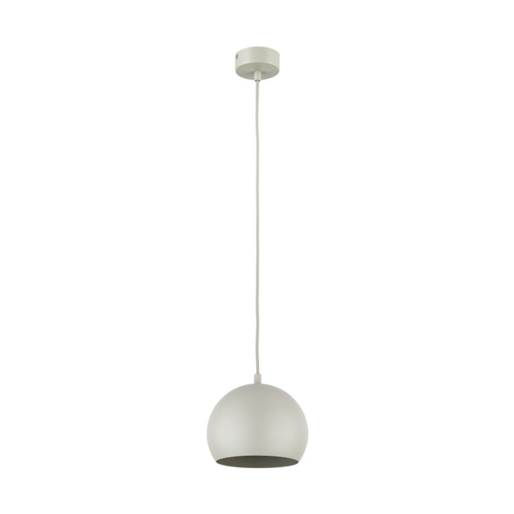 Lampa wisząca loft industrialna okrągły metalowy klosz misa beżowa TK Lighting Zoe 10172 1x15W E27