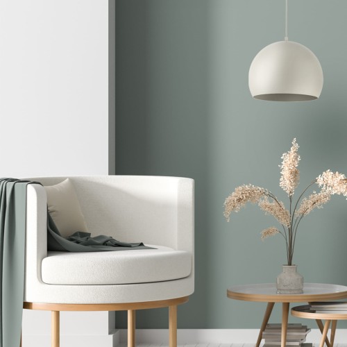 Lampa wisząca loft industrialna okrągły metalowy klosz misa beżowa TK Lighting Zoe 10172 1x15W E27