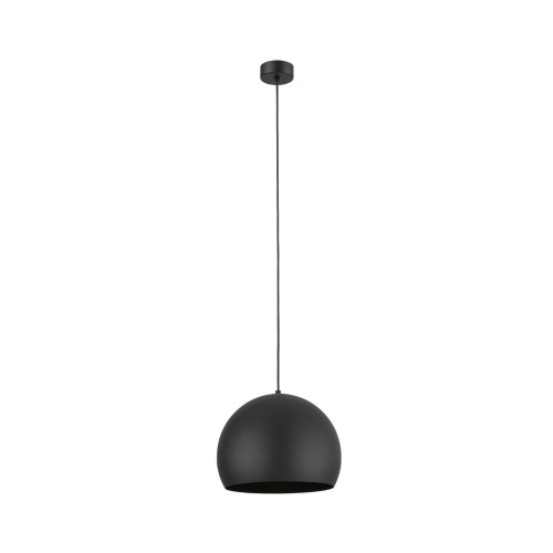 Lampa wisząca loft industrialna okrągły metalowy klosz misa czarna TK Lighting Zoe 10168 1x15W E27